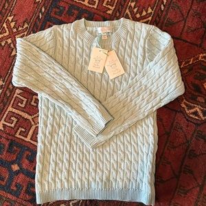 NWT. Marie Chantal 100% cotton knit cable cotton sweater Size 8Y